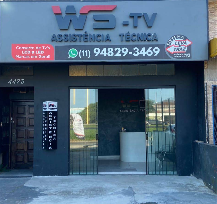 Fachada da WS TV Assistência Técnica em Suarão, Itanhaém